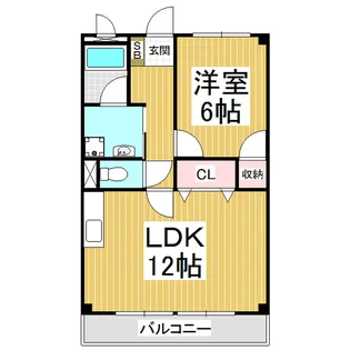 Surplus Twoハイツ中原【105号室】の間取り