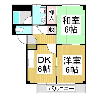 PALACE BLUE SKY C【202号室】の間取り