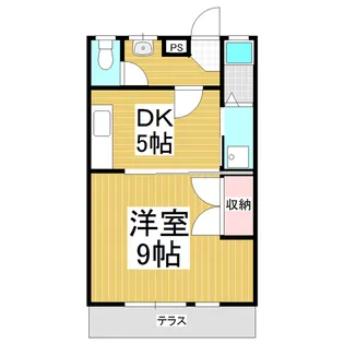 コーポ・ララミー【1-D号室】の間取り