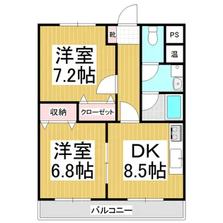 レジデンス山吹【202号室】の間取り
