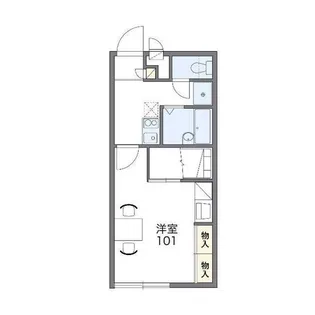 レオパレス おおせぎⅠ【205号室】の間取り
