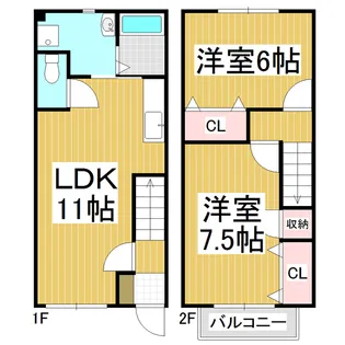 長野県下伊那郡高森町吉田【テラスハウス】の間取り