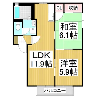 フォーレス チェリーヒルズ 1番館【102号室】の間取り