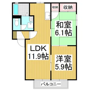 フォーレス チェリーヒルズ 5番館【102号室】の間取り
