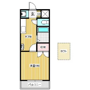 ハイツあかときC【101号室】の間取り