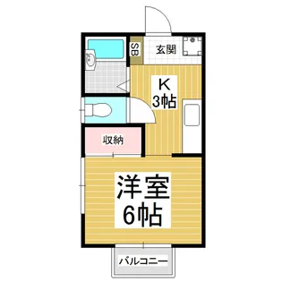 コーポ那須Ⅱ【201号室】の間取り