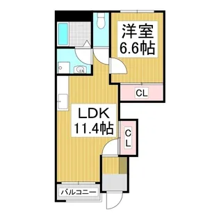 ガーデンハウス荒神前A【101号室】の間取り