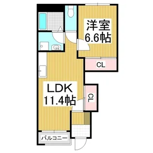 ガーデンハウス荒神前B【101号室】の間取り