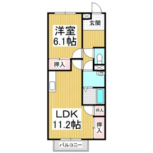 ハイツ和み【205号室】の間取り