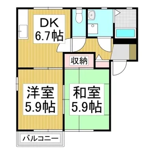ラポール・カイト A【201号室】の間取り