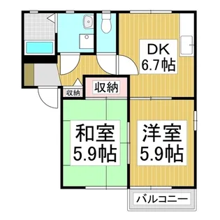 ラポール・カイト A【202号室】の間取り