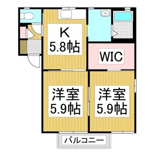 シャーメゾン ハンバ B【202号室】の間取り