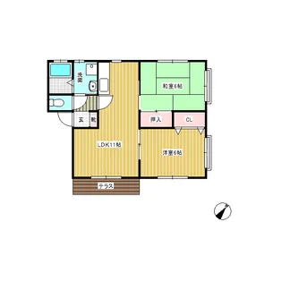 さくらハイツ【2-2号室】の間取り