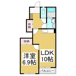 クレストール滝の沢【103号室】の間取り