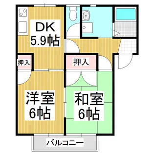 フレグランスアップルB【202号室】の間取り
