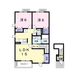 カルム ミニョン Ⅰ【2階】の間取り