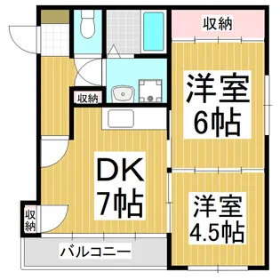 メゾン ラ・ペ【1号室】の間取り