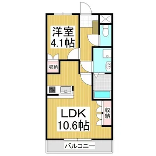 プランドール桜瀬【101号室】の間取り