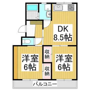 プレジデント高田【3-D号室】の間取り