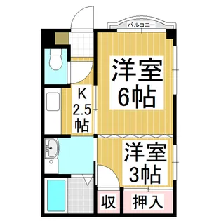 コーポシモヤマ【204号室】の間取り