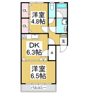 ヴィラ花みずき【307号室】の間取り