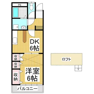 シティハイツ観音【2-3号室】の間取り