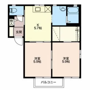 新賀ハイツ B【102号室】の間取り