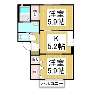エスポワール 秋桜【B102号室】の間取り