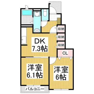 メゾン ド トフワージュ Ⅱ【1階】の間取り