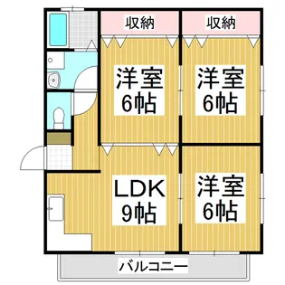 メゾンカメヤ【3-1号室】の間取り