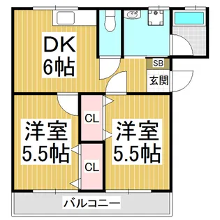 ハッコーハウス【N-2 105号室】の間取り