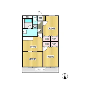 リバーヒルズ大門【402号室】の間取り