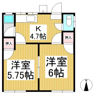 やすらぎハイツ【101号室】の間取り
