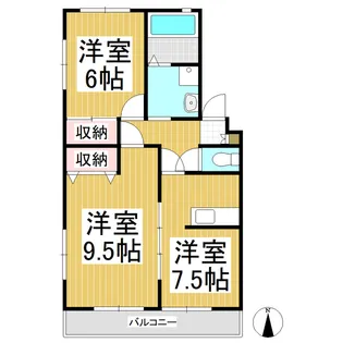 ロイヤルヒルズ古里【302号室】の間取り
