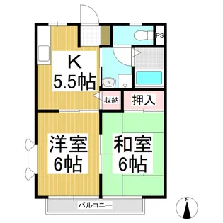 ハイツ彩雲【103号室】の間取り