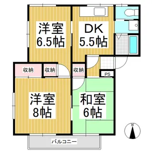 ハッピーエイト【201号室】の間取り