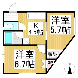 ルミエール豊殿 A棟【203号室】の間取り