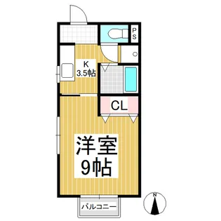 グリーンハウスイデⅡ【202号室】の間取り