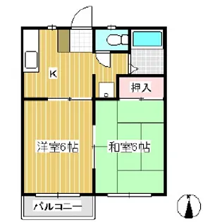 シャトルN・H【102号室】の間取り