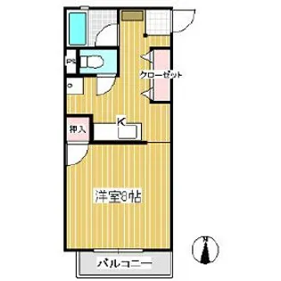 ピュアハイツ田園【205号室】の間取り