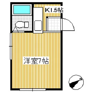 コーポ鷹匠【201号室】の間取り
