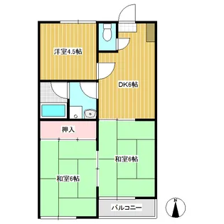 アップルハイツ英【205号室】の間取り