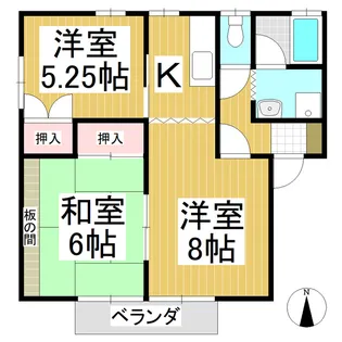 コーポベルフェイスA棟【201号室】の間取り