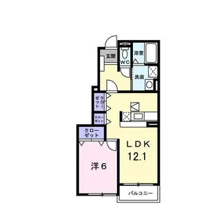 ハーヴェストヒル B【1階】の間取り