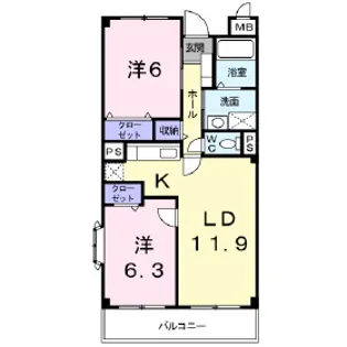 ロックヒル【3階】の間取り
