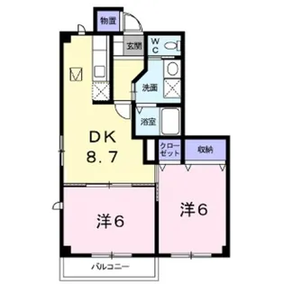 サンスタレB【1階】の間取り