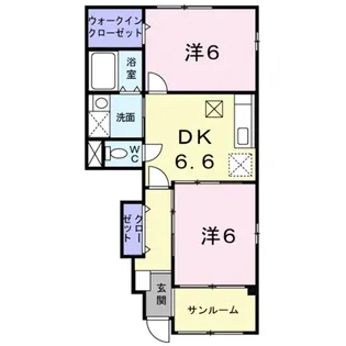 グリーンパークA【1階】の間取り