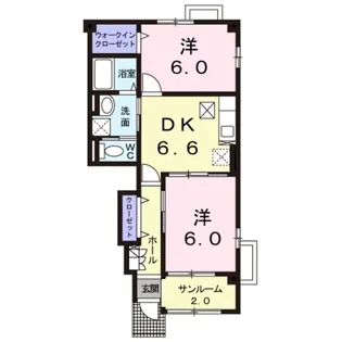 グリーンパークB【1階】の間取り