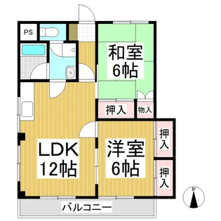 サンハイツ中央【201号室】の間取り