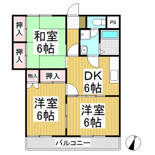 サンハイツ中央【202号室】の間取り